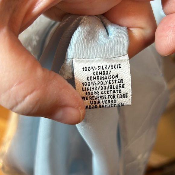 Talbots silk baby blue dress Size 10 vintage - Picture 7 of 9